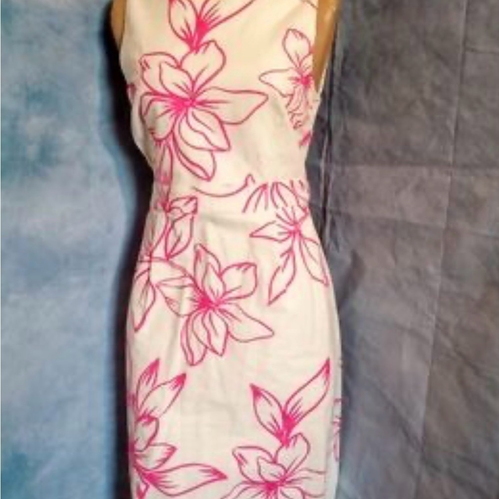 Ann Taylor Floral Dress in Pink and Off-White NWT